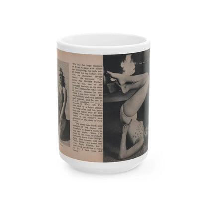 Jayne Mansfield #295 - JAYNE Pocket Magazine Pages 34 & 35 (Vintage Female Icon) White Coffee Mug-15oz-Go Mug Yourself