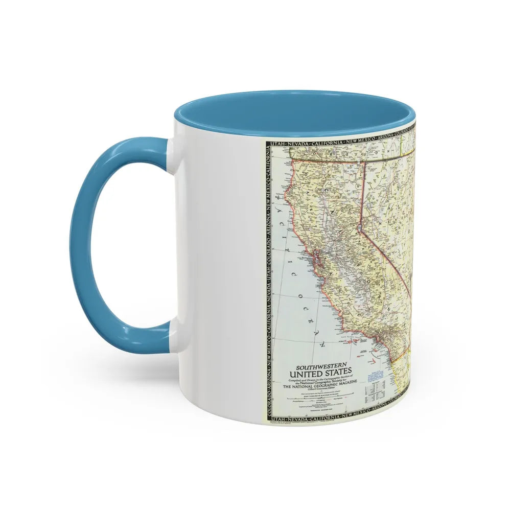 USA - Southwestern (1948) (Map) Accent Coffee Mug-Go Mug Yourself