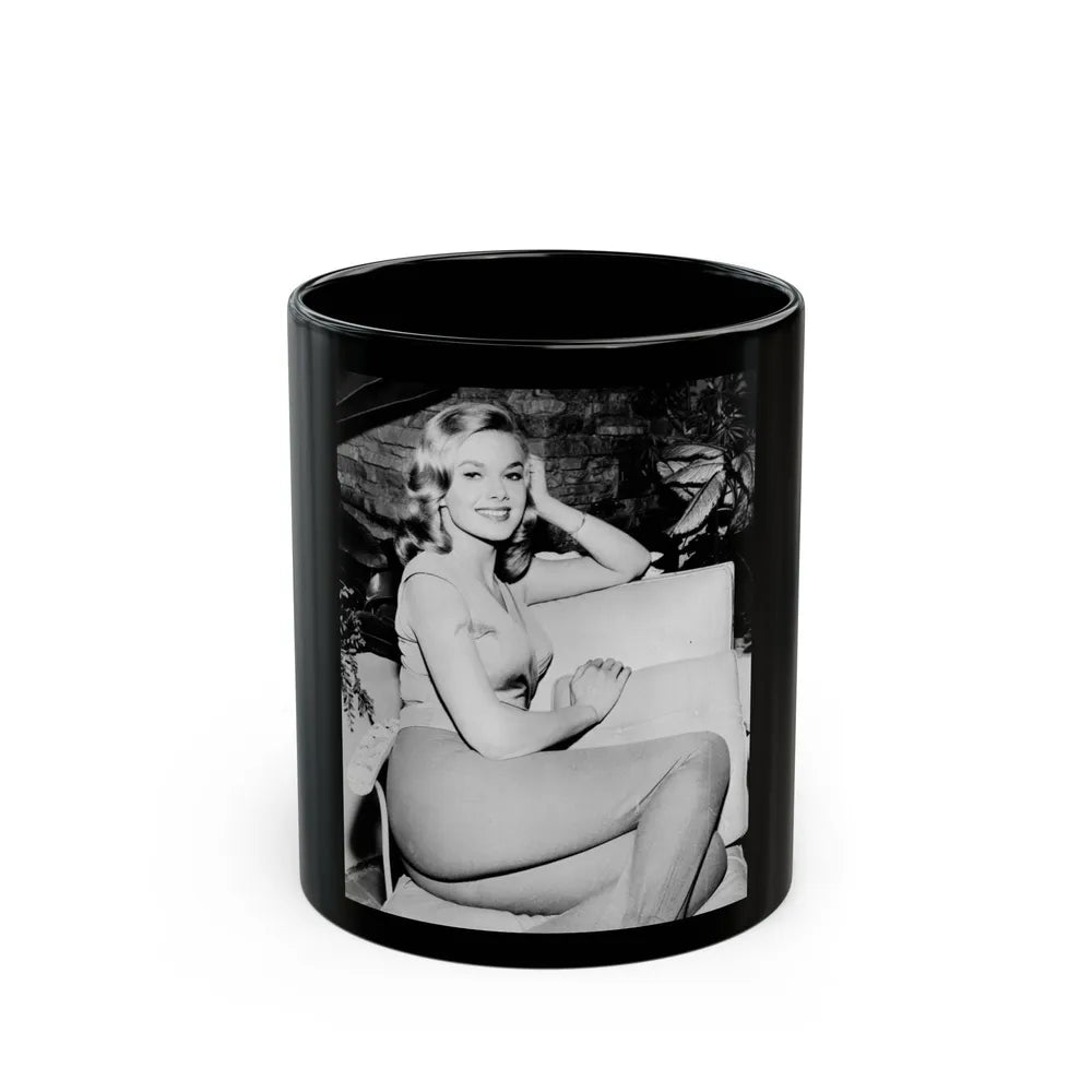 Leslie Parrish #111 (Vintage Female Icon) Black Coffee Mug-11oz-Go Mug Yourself