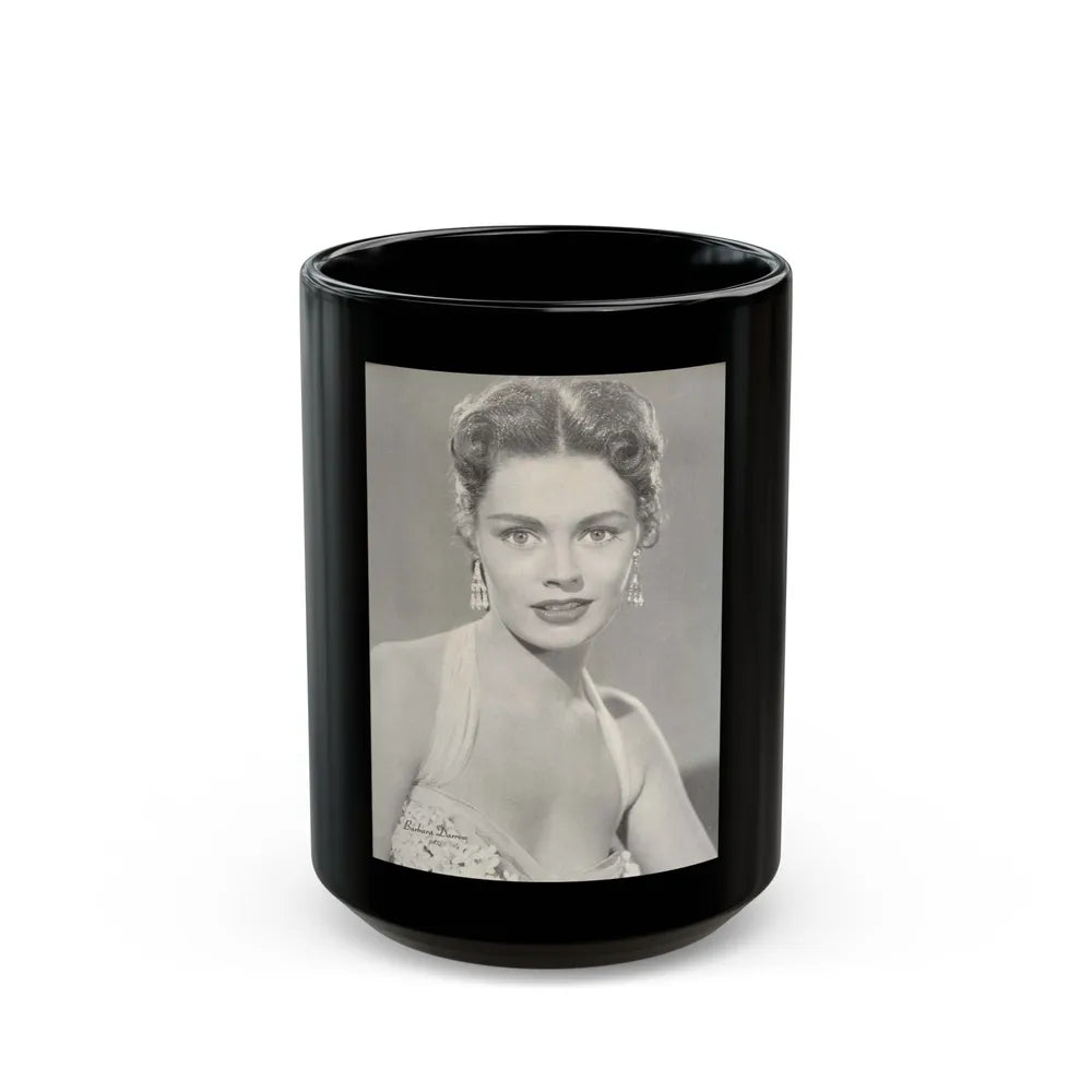 Barbara Darrow #16 (Vintage Female Icon) Black Coffee Mug-15oz-Go Mug Yourself