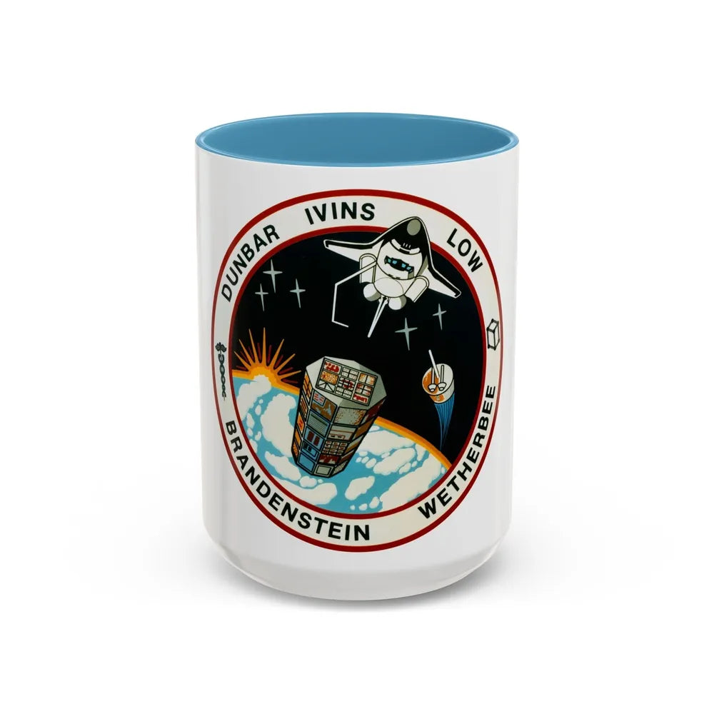 STS 32 (NASA) Accent Coffee Mug-15oz-Light Blue-Go Mug Yourself