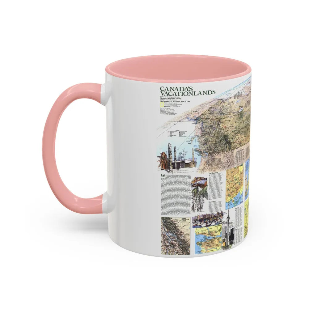 Canada - Vacationlands (1985) (Map) Accent Coffee Mug-Go Mug Yourself