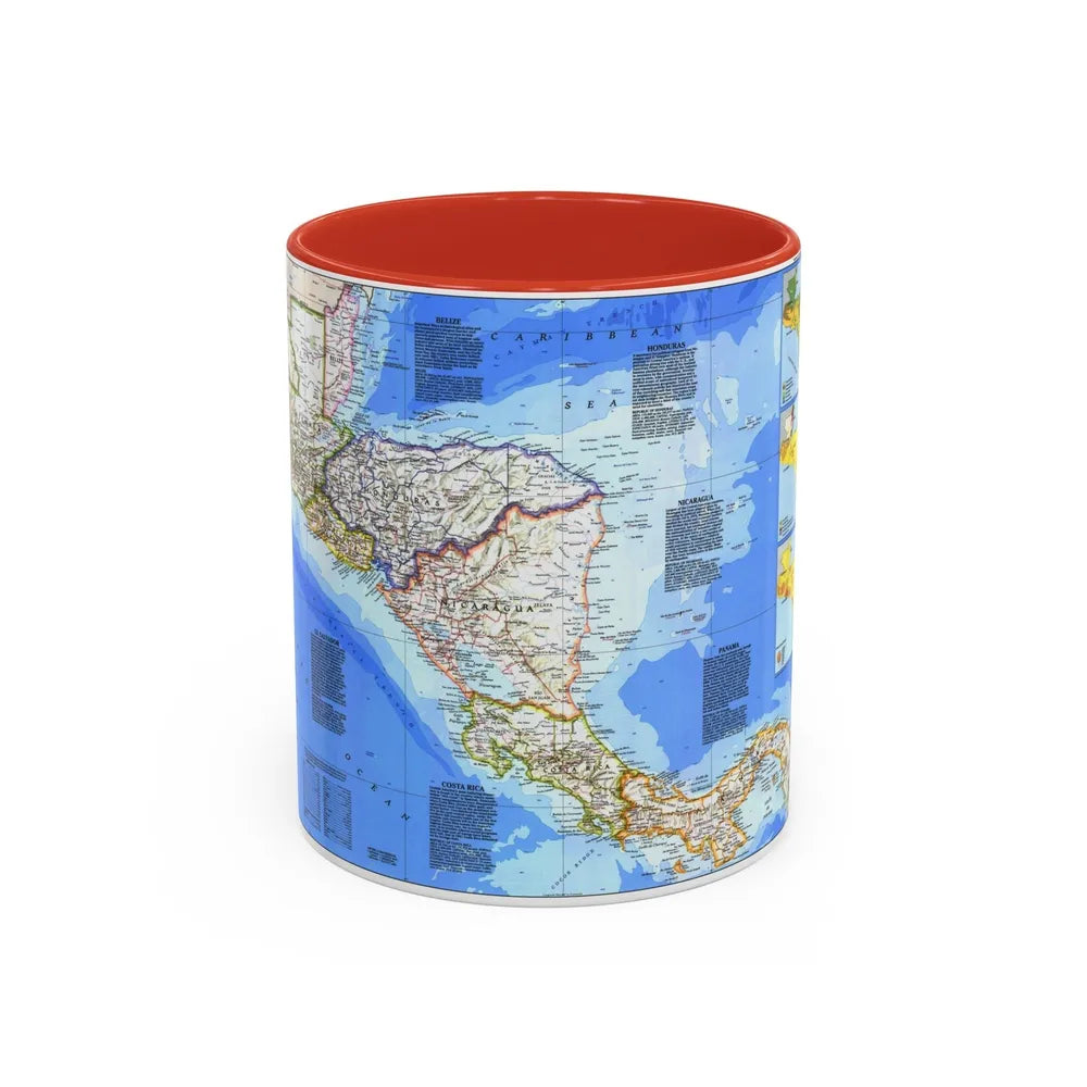 Central America (1986) (Map) Accent Coffee Mug-11oz-Red-Go Mug Yourself