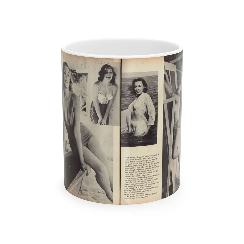 Dawn Richard #103 - [Pages 33 & 34] Including Pages 4 & 5 of 5 with, 4 B&W Photos+Article Ending from ADVENTURE Dec. '60 Mag. (Vintage Female Icon) White Coffee Mug-11oz-Go Mug Yourself