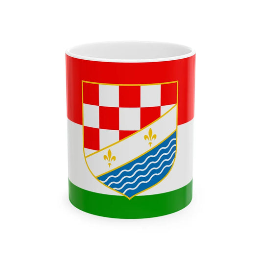 Flag of Posavina Canton Bosnia and Herzegovina - White Coffee Mug-11oz-Go Mug Yourself