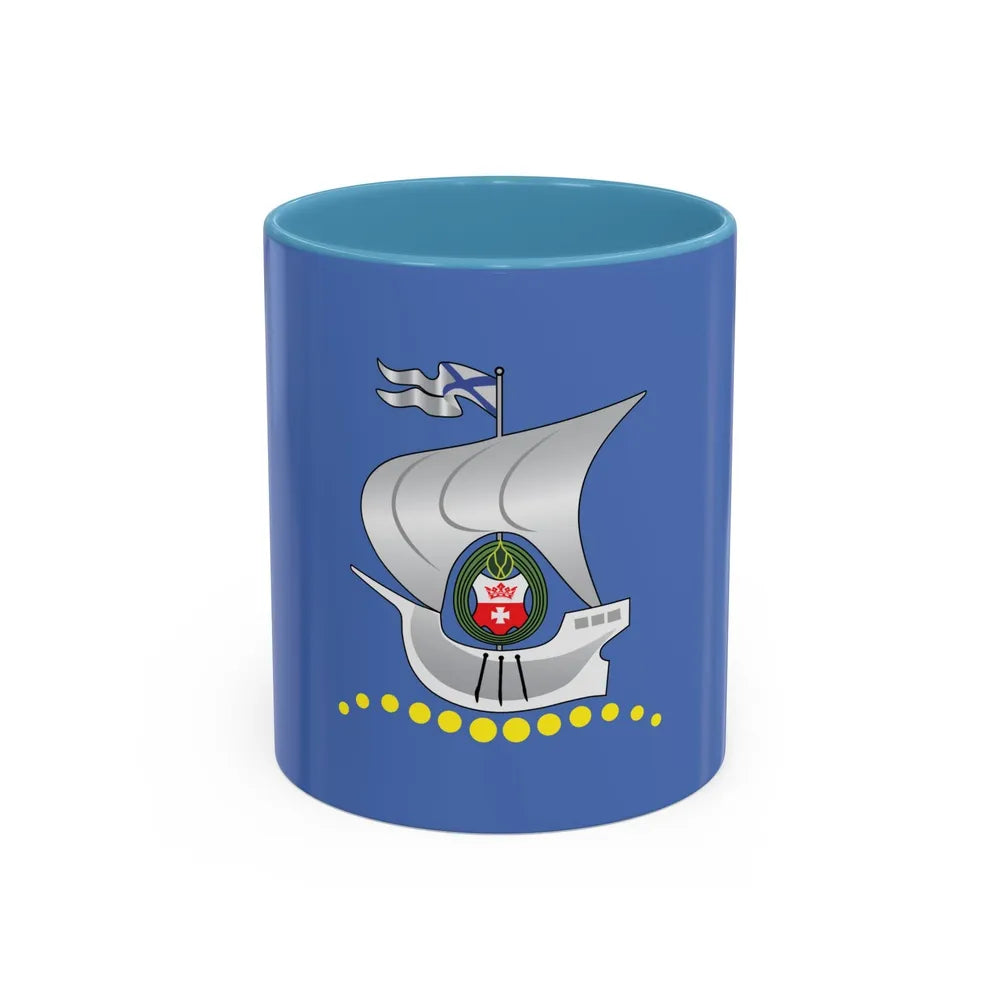 Flag of Kaliningrad Russia - Accent Coffee Mug-11oz-Light Blue-Go Mug Yourself