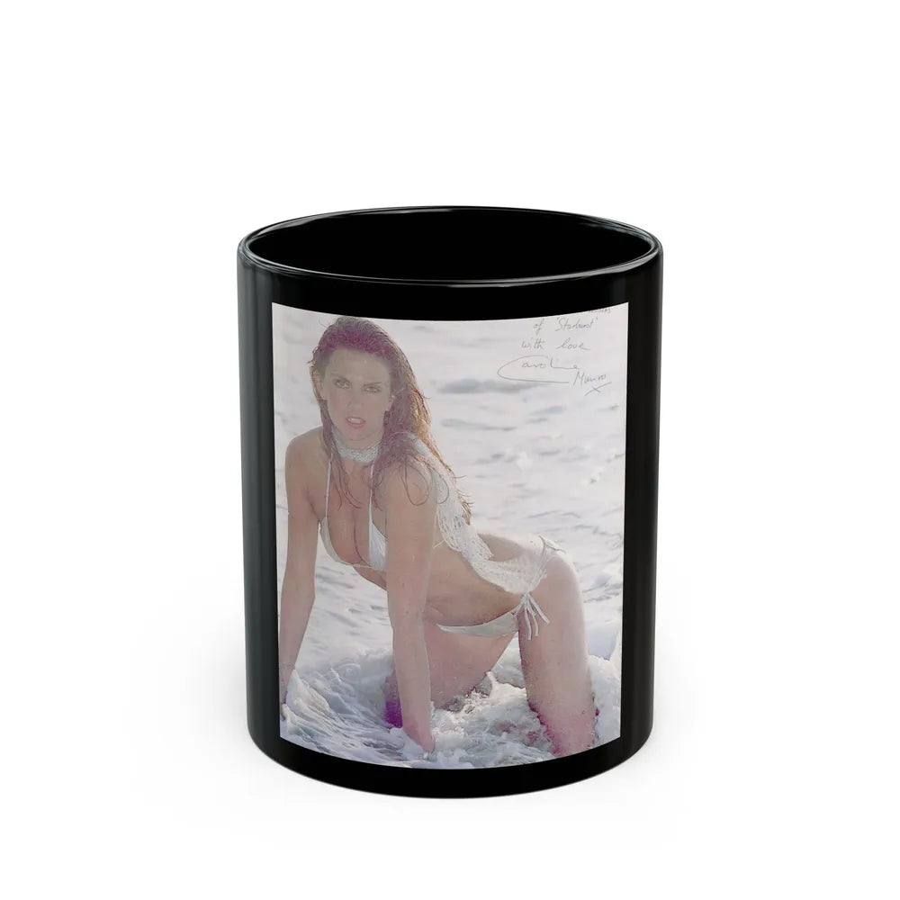 Caroline Munro #229 (Vintage Female Icon) Black Coffee Mug-11oz-Go Mug Yourself