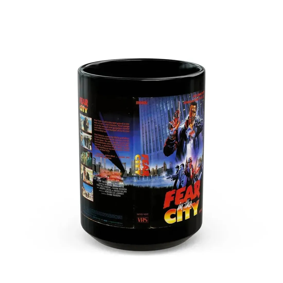 FEAR IN THE CITY (VHS COVER) - Black Coffee Mug 15oz - Go Mug Yourself