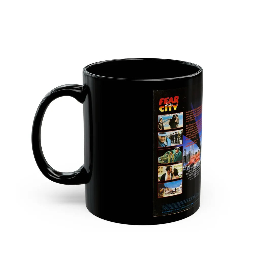 FEAR IN THE CITY (VHS COVER) - Black Coffee Mug-Go Mug Yourself