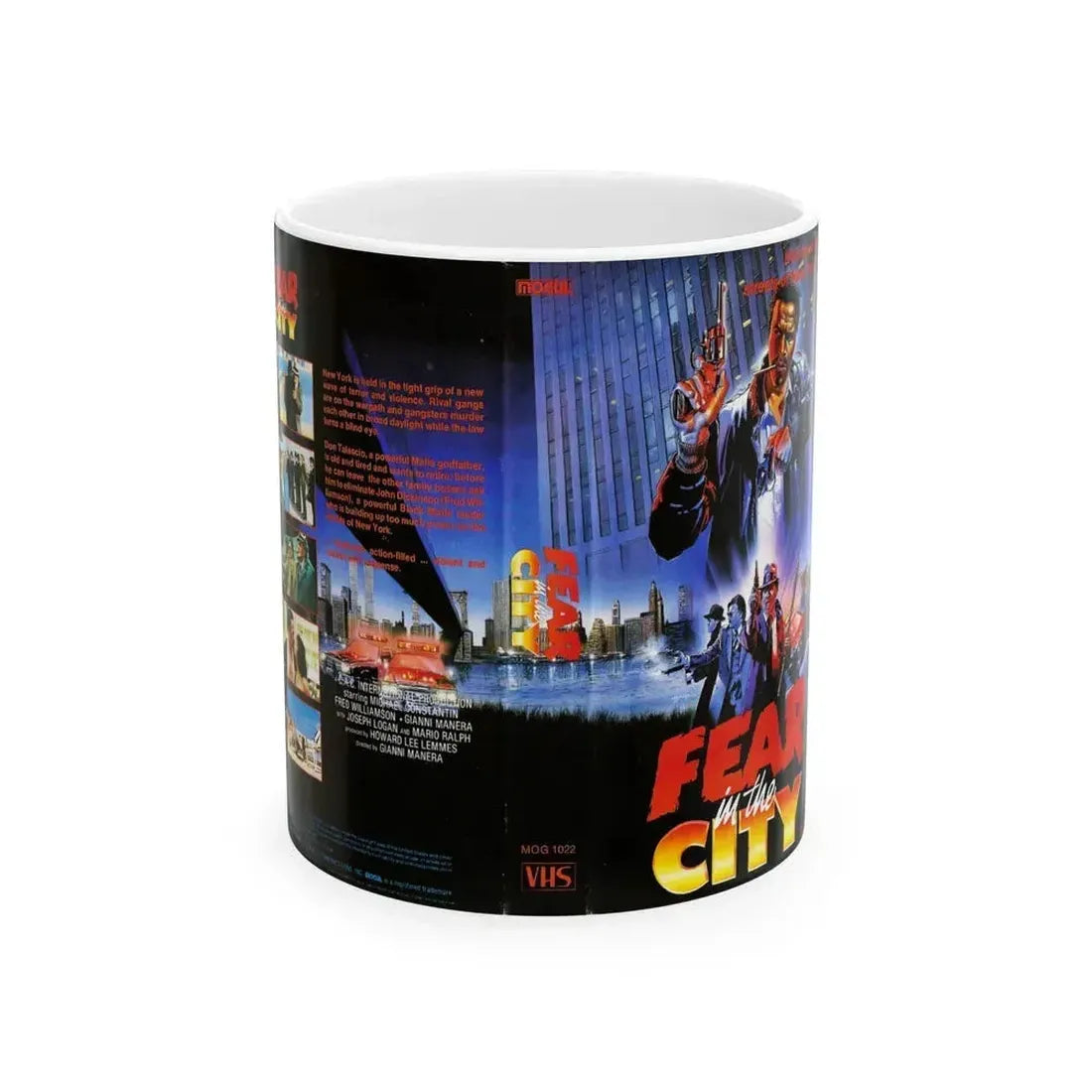FEAR IN THE CITY (VHS COVER) - White Coffee Mug 11oz - Go Mug Yourself