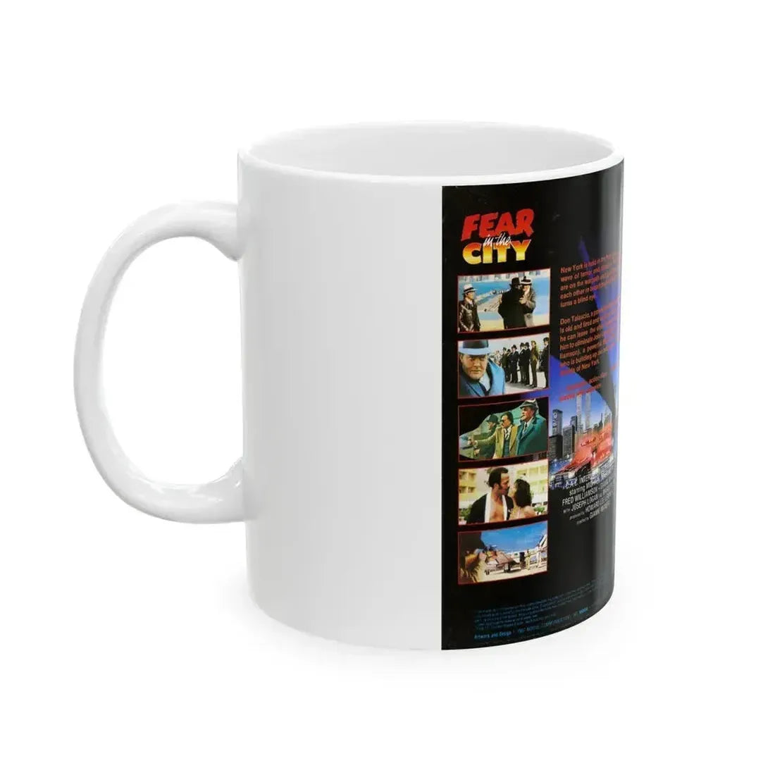 FEAR IN THE CITY (VHS COVER) - White Coffee Mug - Go Mug Yourself
