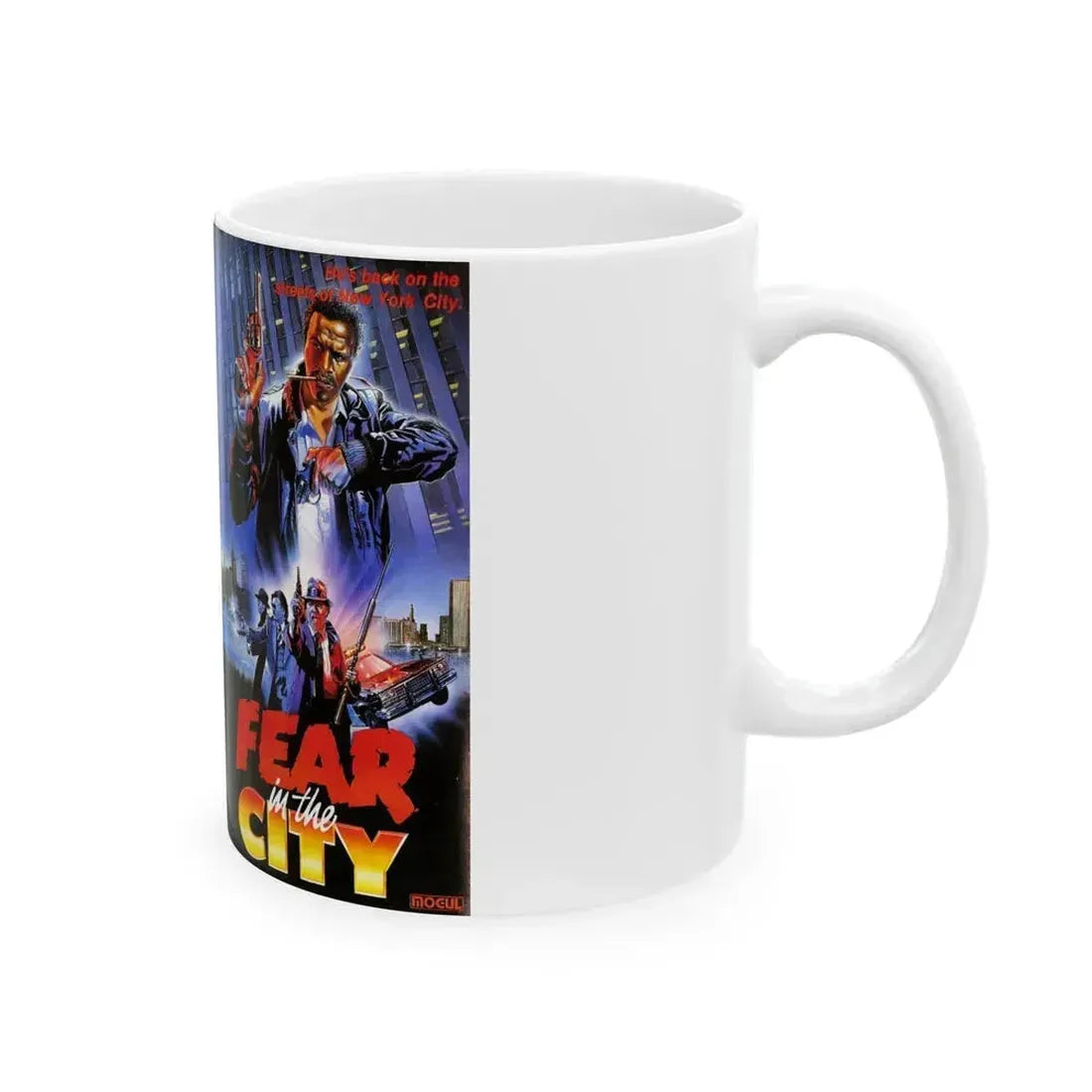 FEAR IN THE CITY (VHS COVER) - White Coffee Mug - Go Mug Yourself
