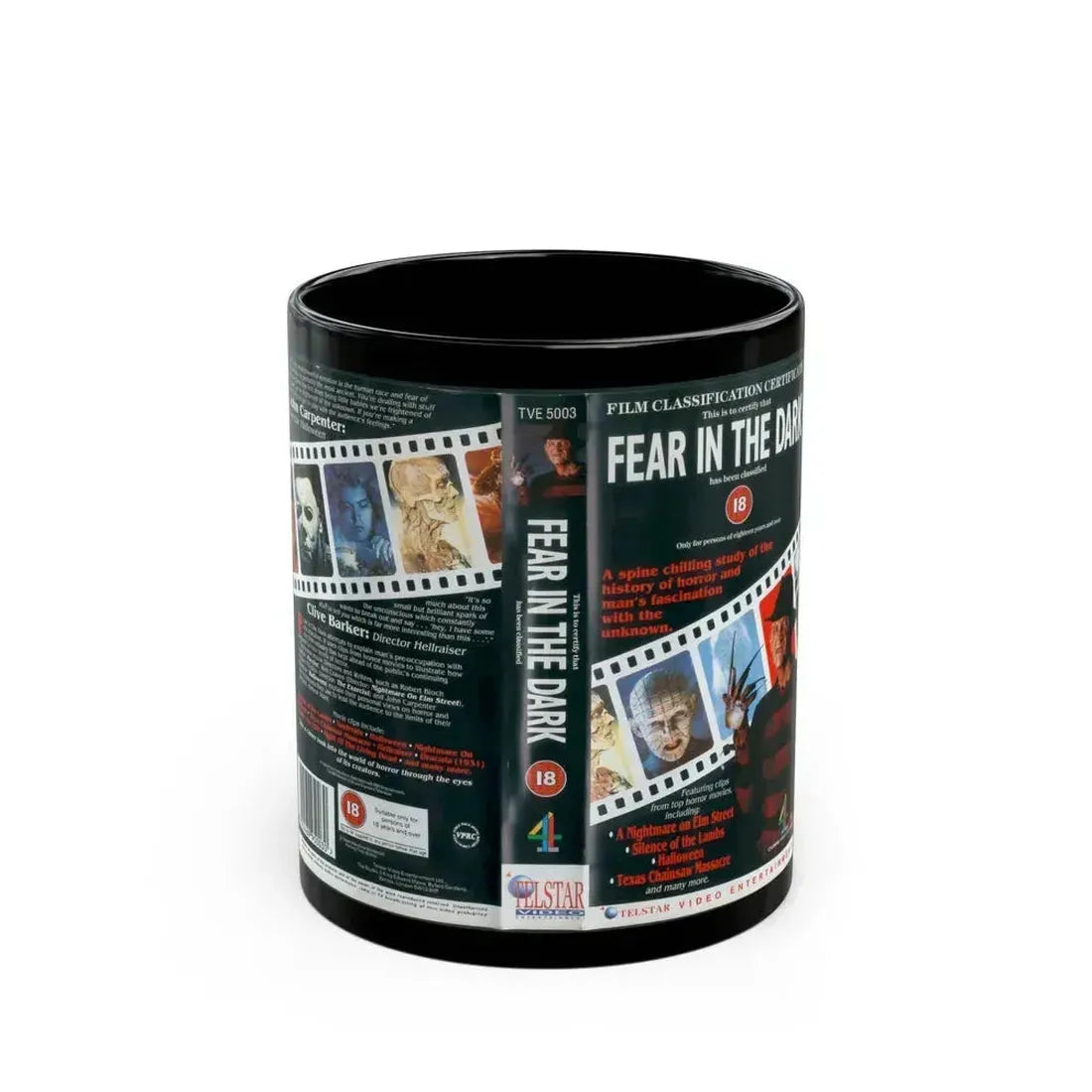 FEAR IN THE DARK (VHS COVER) - Black Coffee Mug 11oz - Go Mug Yourself