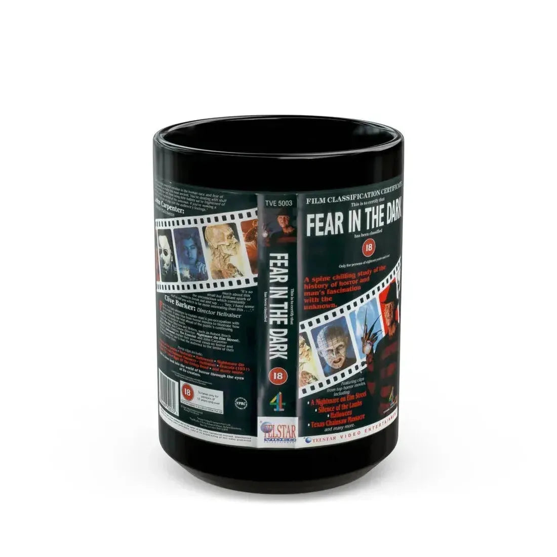 FEAR IN THE DARK (VHS COVER) - Black Coffee Mug 15oz - Go Mug Yourself