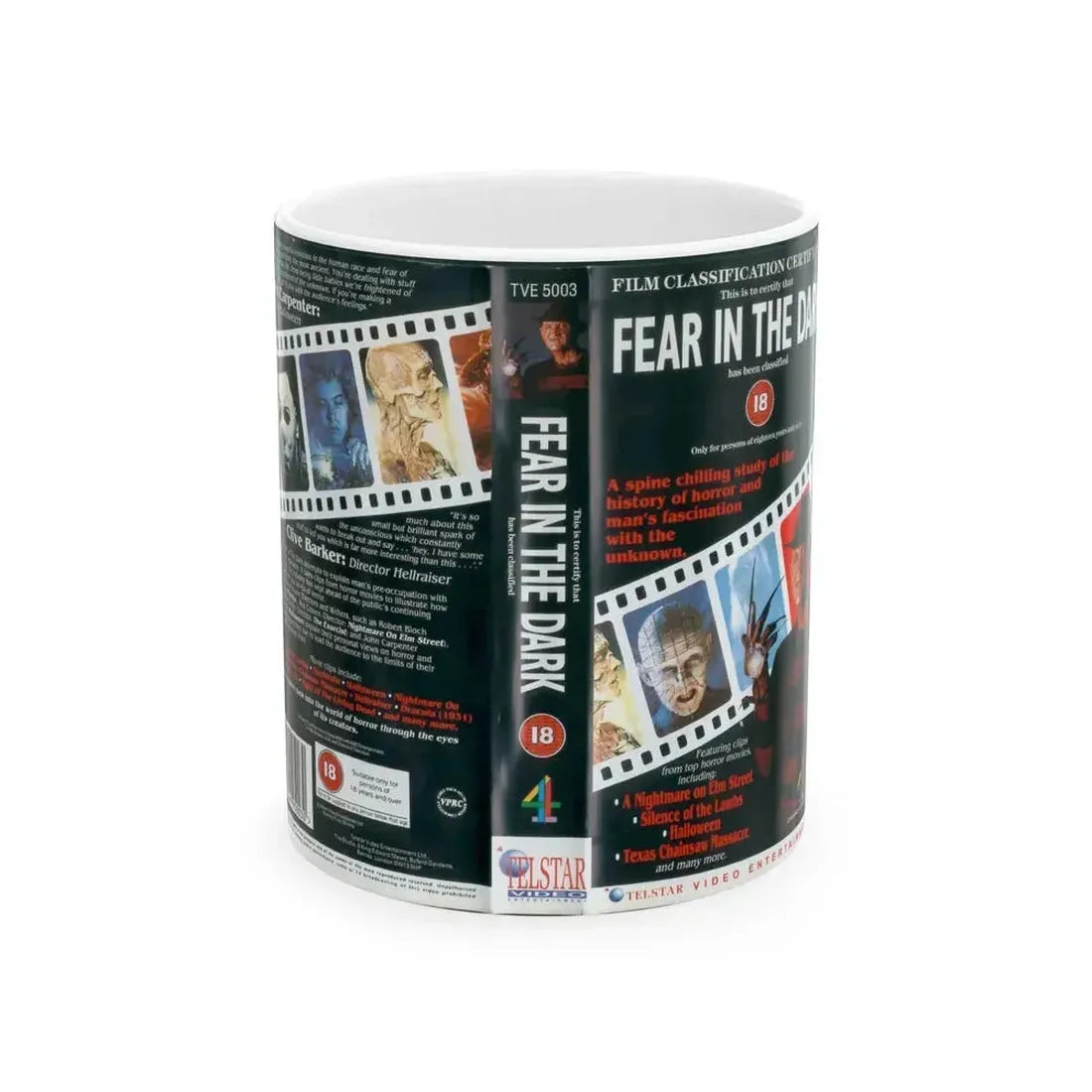 FEAR IN THE DARK (VHS COVER) - White Coffee Mug 11oz - Go Mug Yourself