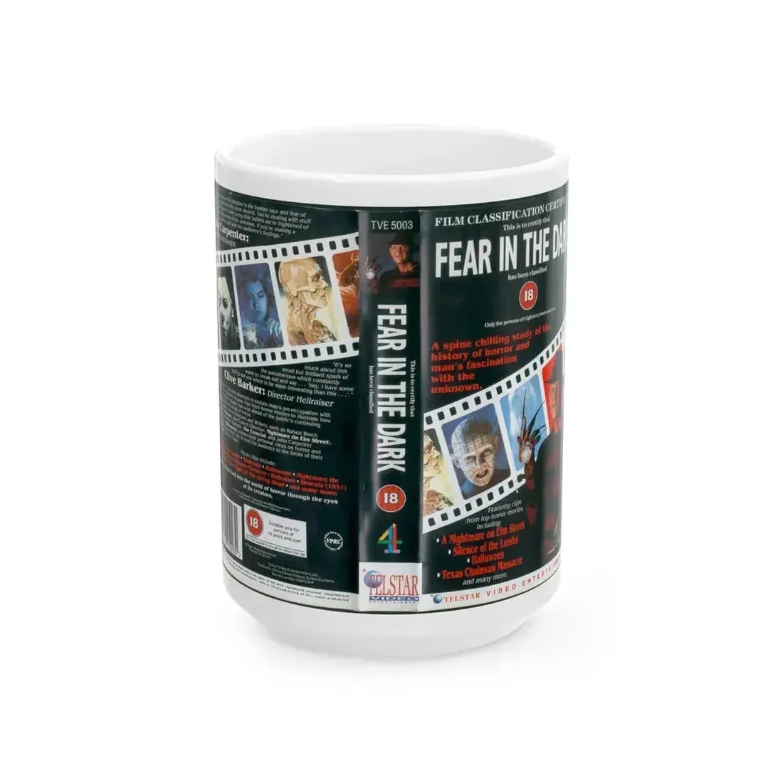 FEAR IN THE DARK (VHS COVER) - White Coffee Mug 15oz - Go Mug Yourself