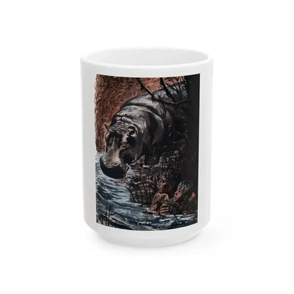 Fear is a Brassy Taste, Bluebook Magazine, February 1956 - White Coffee Mug 15oz - Go Mug Yourself