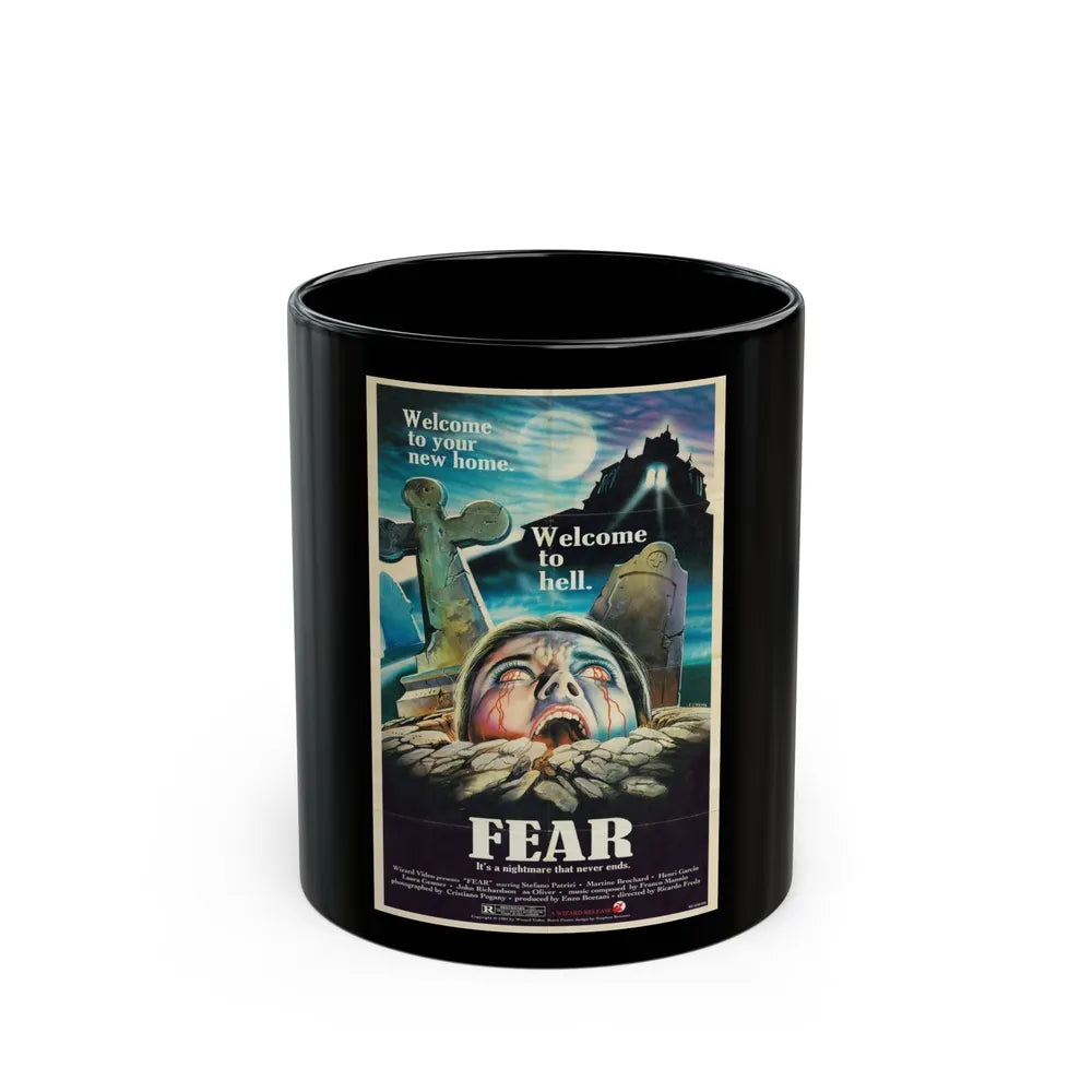 FEAR (MURDER OBSESSION) 1981 Movie Poster - Black Coffee Mug-11oz-Go Mug Yourself