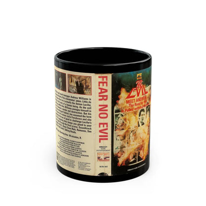 FEAR NO EVIL EMBASSY HOME ENTERTAINMENT (VHS COVER) - Black Coffee Mug-11oz-Go Mug Yourself