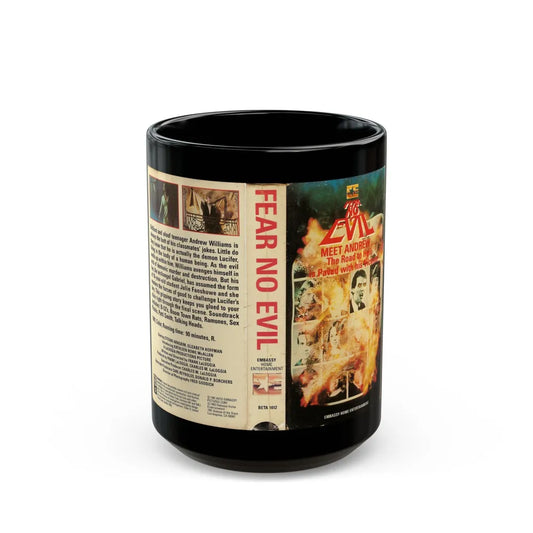 FEAR NO EVIL EMBASSY HOME ENTERTAINMENT (VHS COVER) - Black Coffee Mug-15oz-Go Mug Yourself