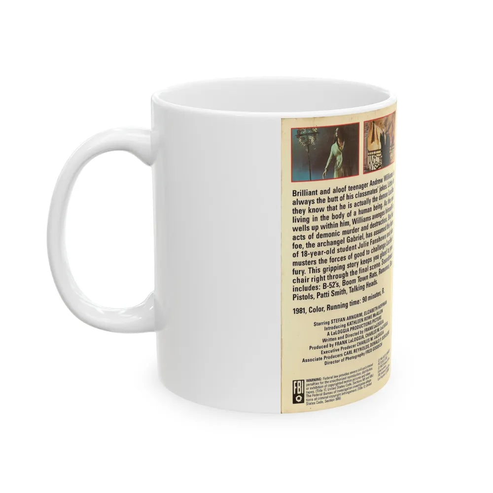 FEAR NO EVIL EMBASSY HOME ENTERTAINMENT (VHS COVER) - White Coffee Mug-Go Mug Yourself