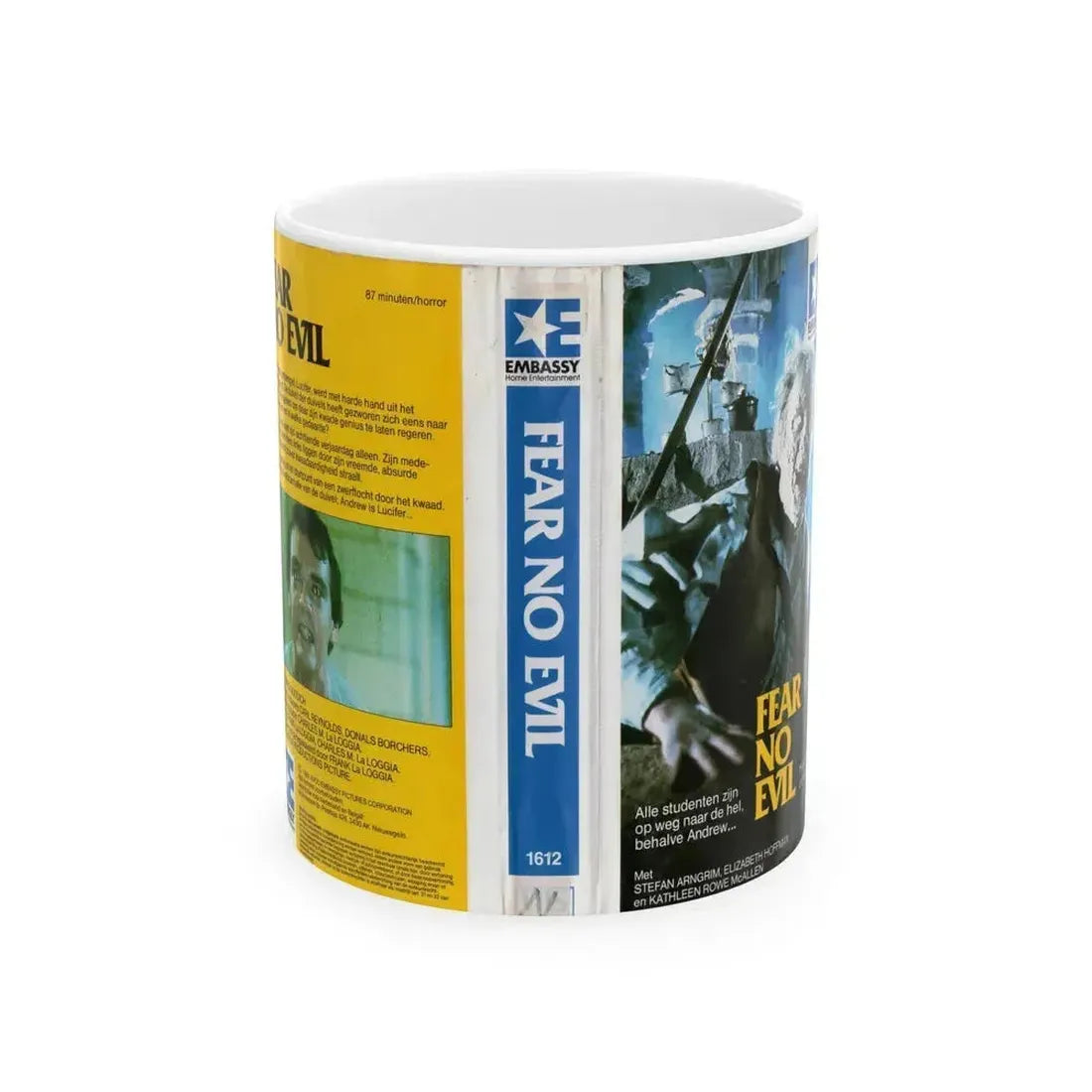 FEAR NO EVIL GERMAN (VHS COVER) - White Coffee Mug 11oz - Go Mug Yourself