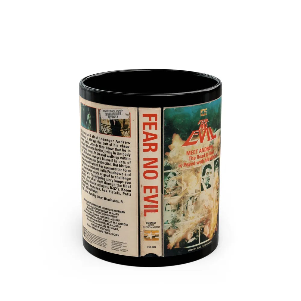 FEAR NO EVIL (VHS COVER) - Black Coffee Mug-11oz-Go Mug Yourself