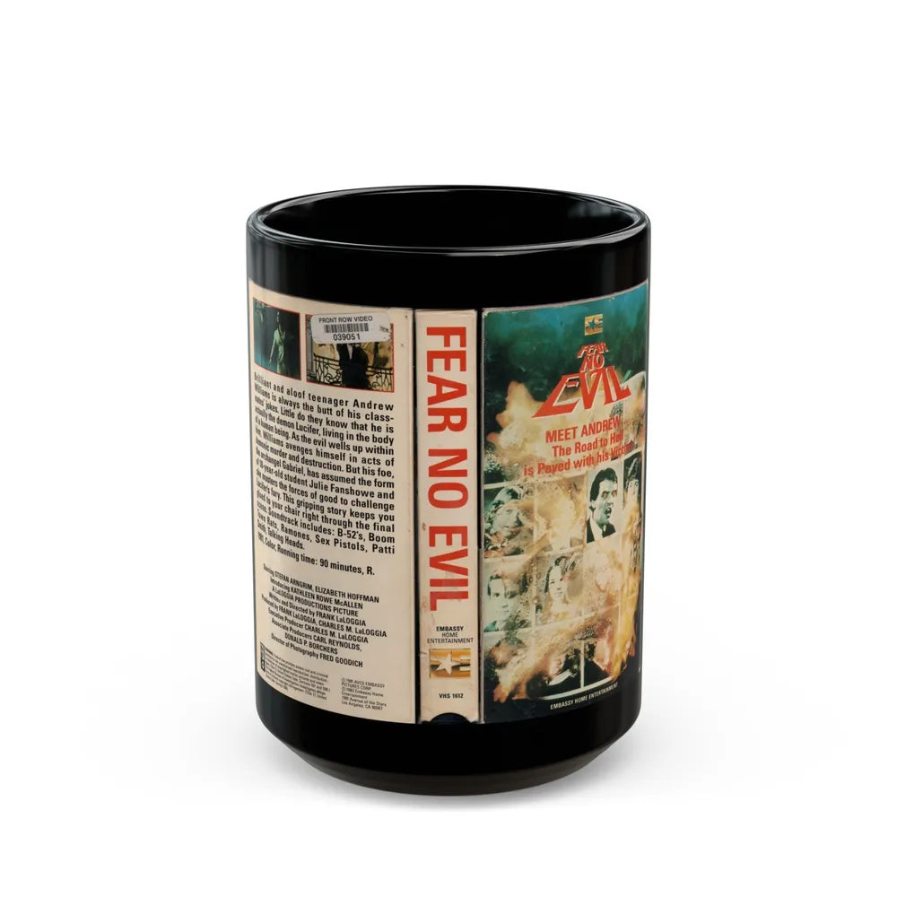 FEAR NO EVIL (VHS COVER) - Black Coffee Mug-15oz-Go Mug Yourself