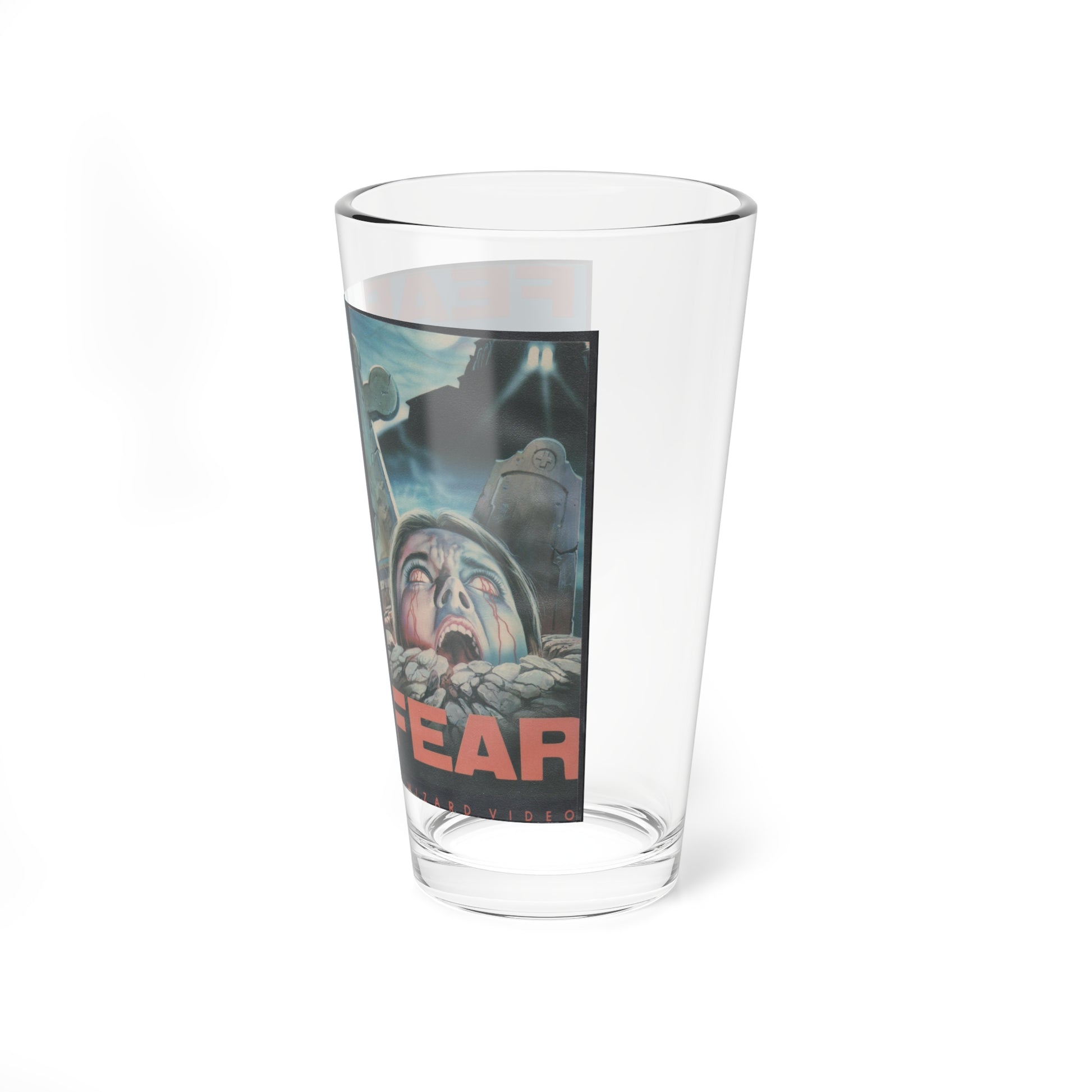 FEAR WIZARD VIDEO (VHS COVER) Pint Glass 16oz-Go Mug Yourself