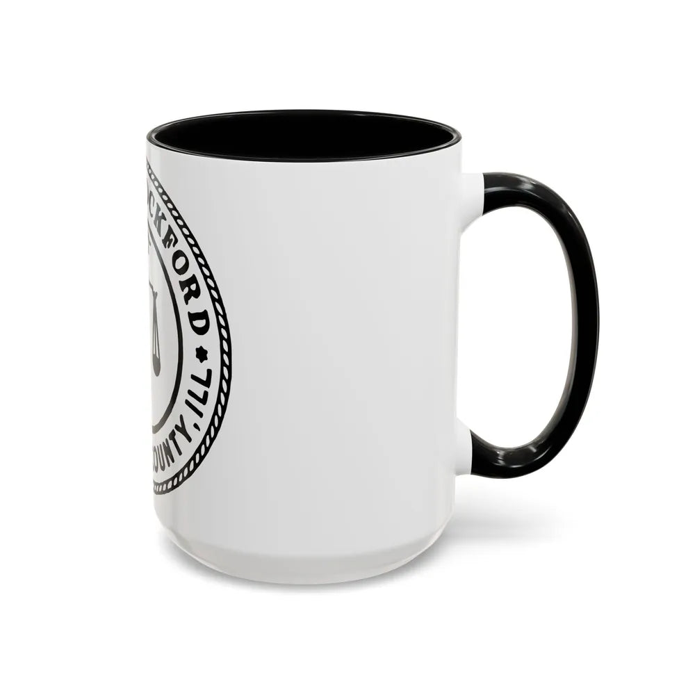 Seal of Rockford Illinois - Accent Coffee Mug-Go Mug Yourself