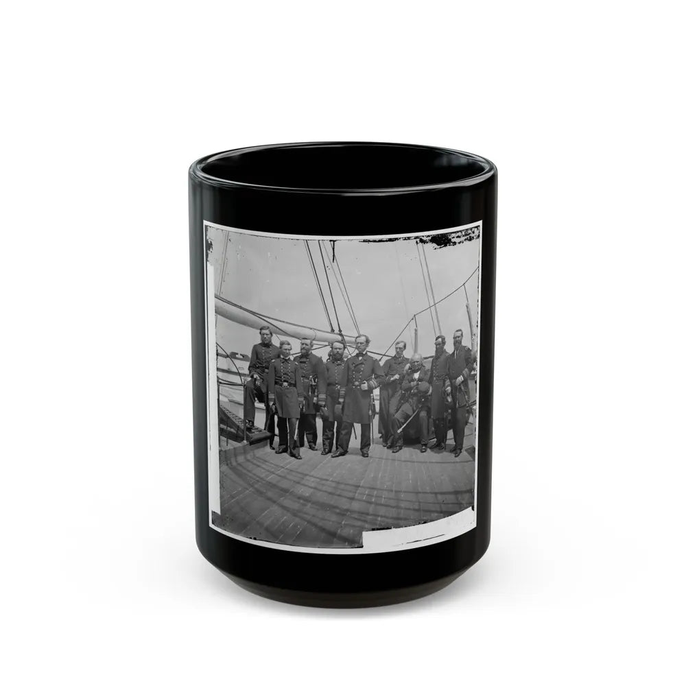 Charleston Harbor, S.C. Rear Admiral John A. Dahlgren (Fifth From Left) And Staff Aboard U.S.S. Pawnee (U.S. Civil War) Black Coffee Mug-15oz-Go Mug Yourself