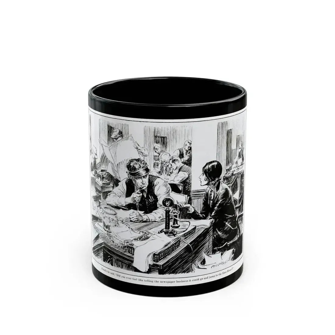 Fed Up With Work, 1931 - Black Coffee Mug 11oz - Go Mug Yourself