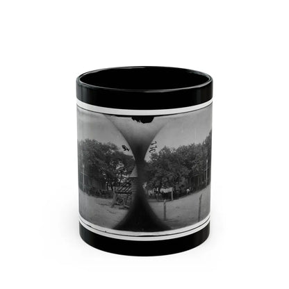 Cold Harbor, Va, Vicinity. Cavalry Horses Outside The Old Church Hotel (U.S. Civil War) Black Coffee Mug-11oz-Go Mug Yourself