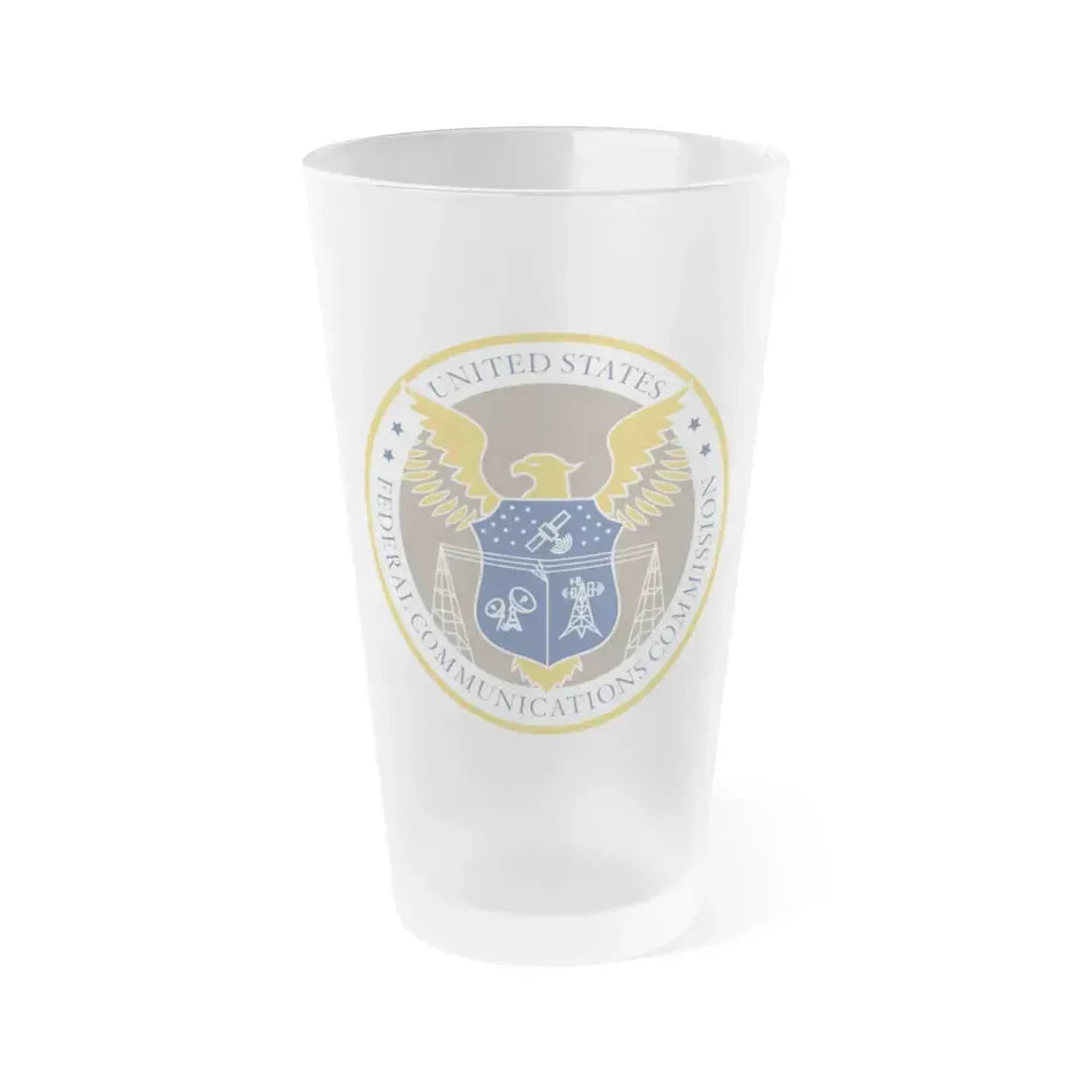 Federal Communications Commission FCC - Frosted Pint Glass 16oz 16oz Frosted - Go Mug Yourself
