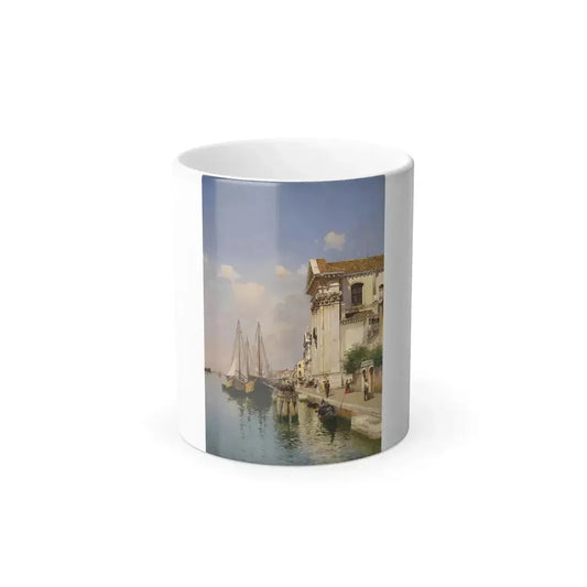 Federico del Campo (1837-1927) a venetian canal with santa maria della visitazione and santa maria del r-0 - Color Changing Mug 11oz 11oz - Go Mug Yourself