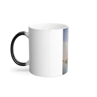 Federico del Campo (1837-1927) a venetian canal with santa maria della visitazione and santa maria del r-0 - Color Changing Mug 11oz - Go Mug Yourself