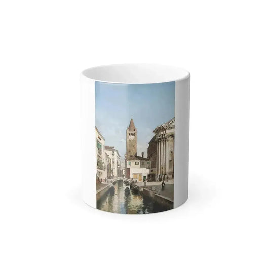 Federico del Campo (1837-1927) a venetian canal with the church of san barnaba and campo san barnaba dor-0 - Color Changing Mug 11oz 11oz - Go Mug Yourself