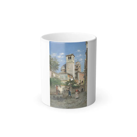 Federico del Campo (1837-1927) meeting at the well, venice - Color Changing Mug 11oz-11oz-Go Mug Yourself