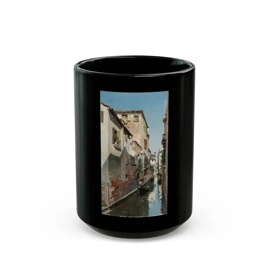 Federico del Campo (1837-1927) venetian backwaters - Black Coffee Mug 15oz - Go Mug Yourself