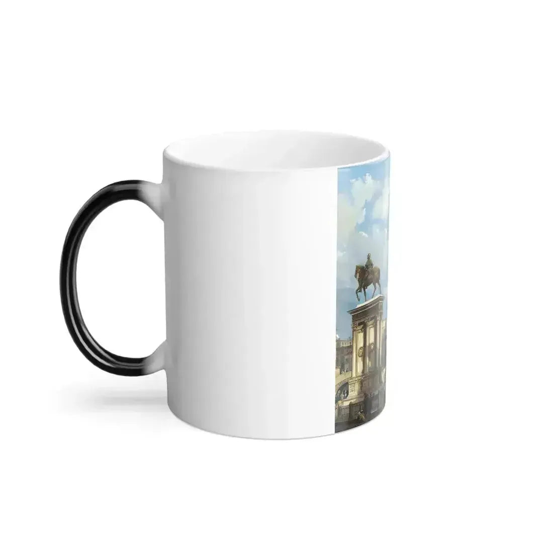 Federico Moja (1802-1885) Campo Santi Giovanni e Paolo in Venice with the equestrian monument to Bartolo-0 - Color Changing Mug 11oz - Go Mug Yourself