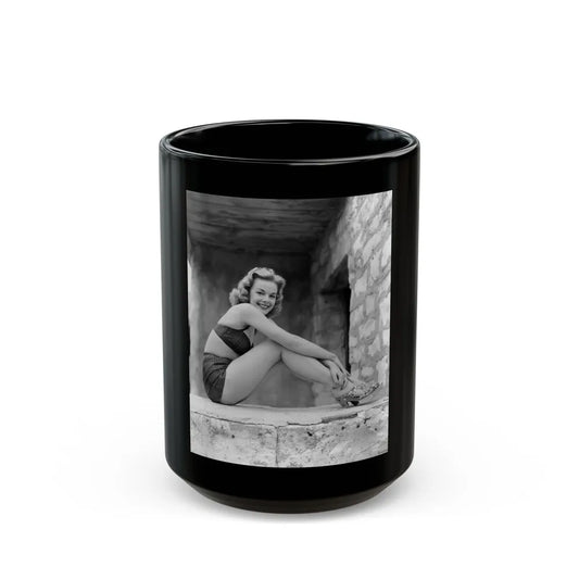 Leslie Parrish #276 (Vintage Female Icon) Black Coffee Mug-15oz-Go Mug Yourself