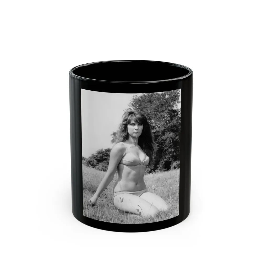 Caroline Munro #287 (Vintage Female Icon) Black Coffee Mug-11oz-Go Mug Yourself