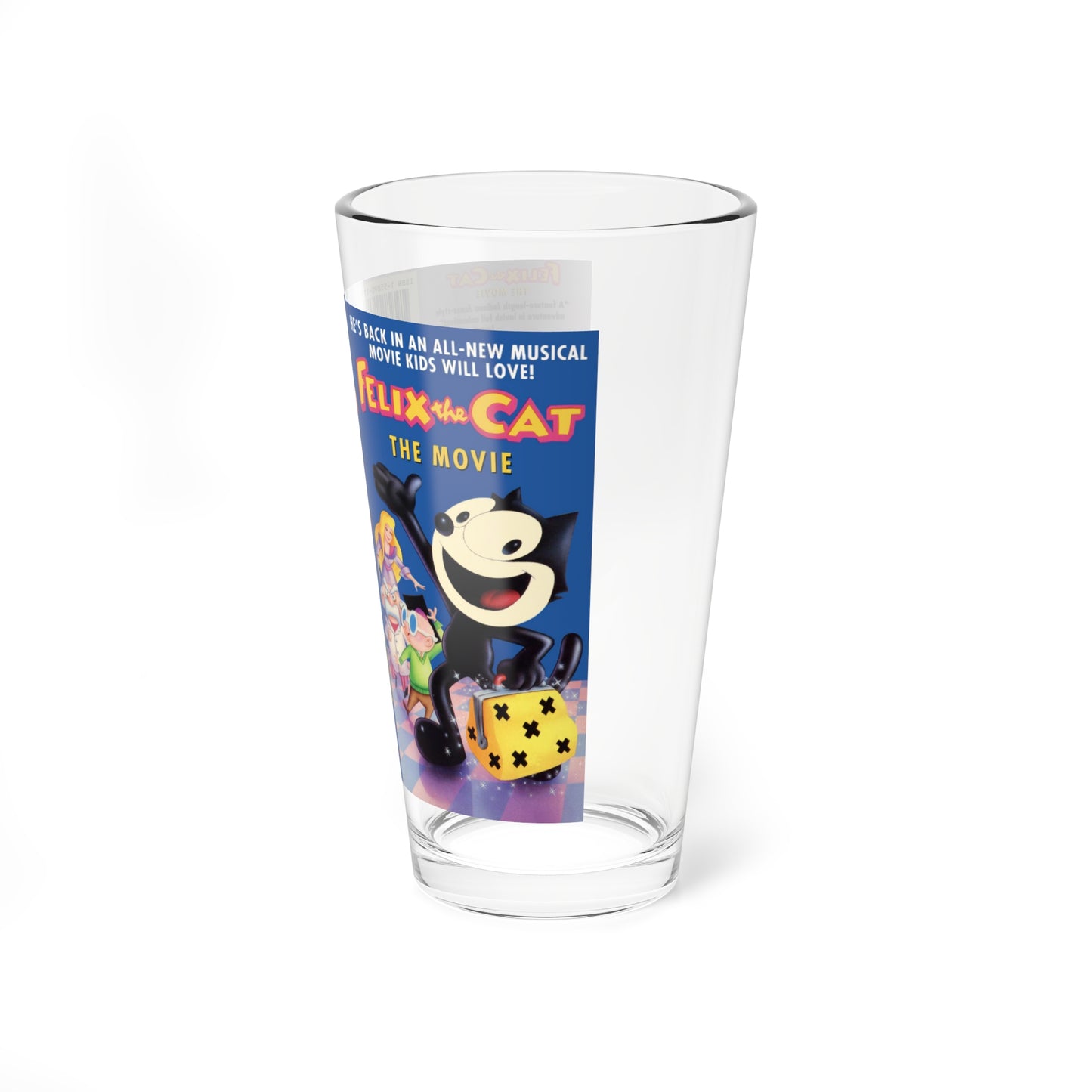 FELIX THE CAT THE MOVIE (VHS COVER) Pint Glass 16oz-Go Mug Yourself