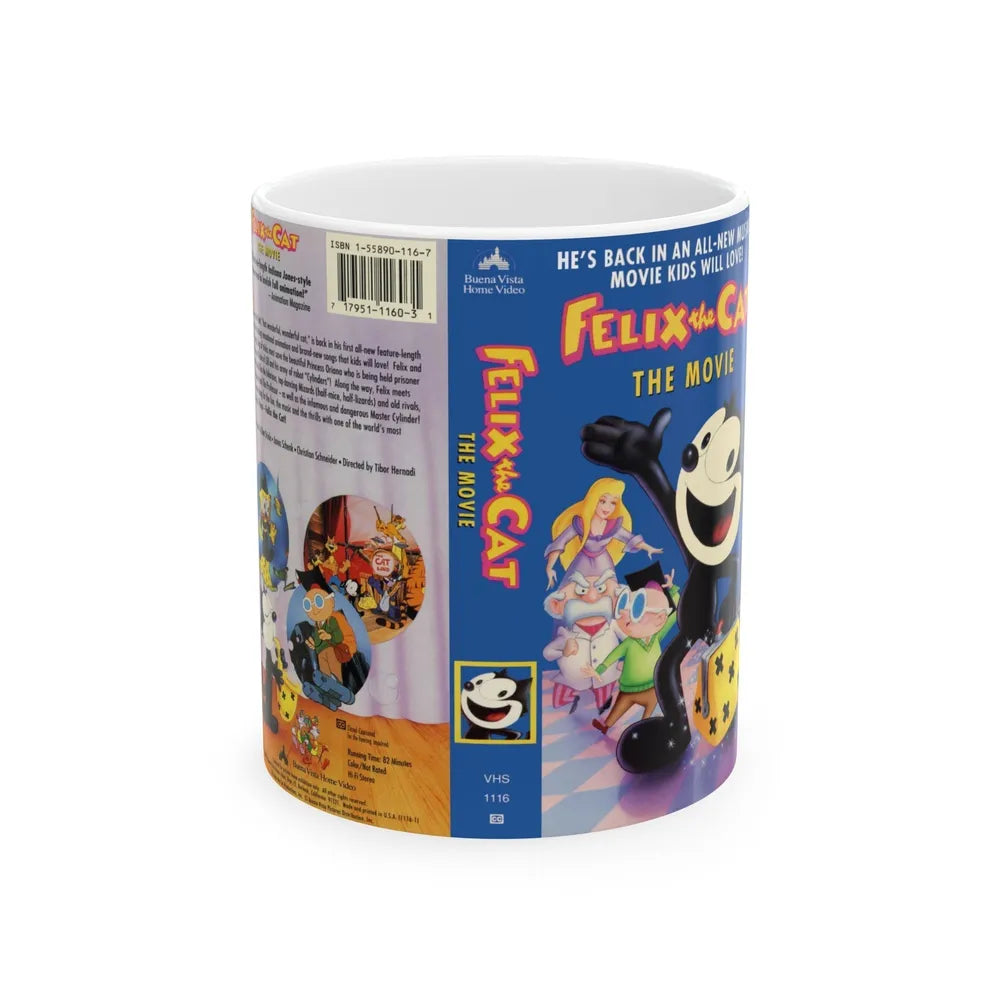 FELIX THE CAT THE MOVIE (VHS COVER) - White Coffee Mug-11oz-Go Mug Yourself