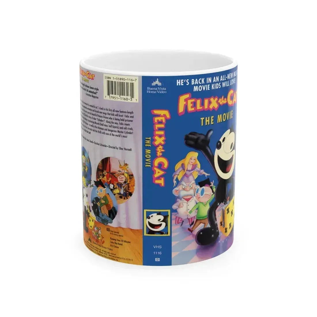 FELIX THE CAT THE MOVIE (VHS COVER) - White Coffee Mug 11oz - Go Mug Yourself