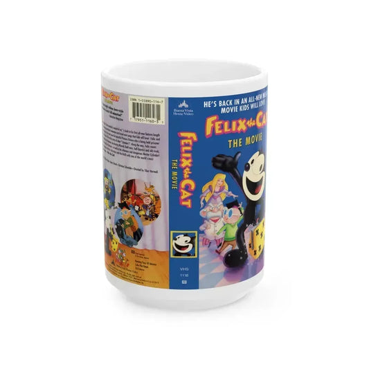FELIX THE CAT THE MOVIE (VHS COVER) - White Coffee Mug 15oz - Go Mug Yourself