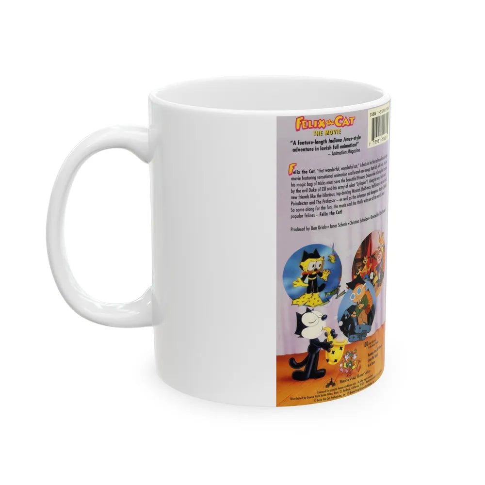 FELIX THE CAT THE MOVIE (VHS COVER) - White Coffee Mug-Go Mug Yourself