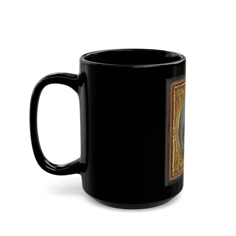 Felix Thompson Of Company H, 1st Missouri Cavalry Regiment With Pistols And Sabre (U.S. Civil War) Black Coffee Mug-Go Mug Yourself