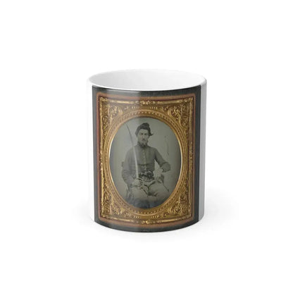 Felix Thompson of Company H, 1St Missouri Cavalry Regiment With Pistols and Sabre (U.S. Civil War) Color Changing Coffee Mug 11oz Default Title 11oz - Go Mug Yourself
