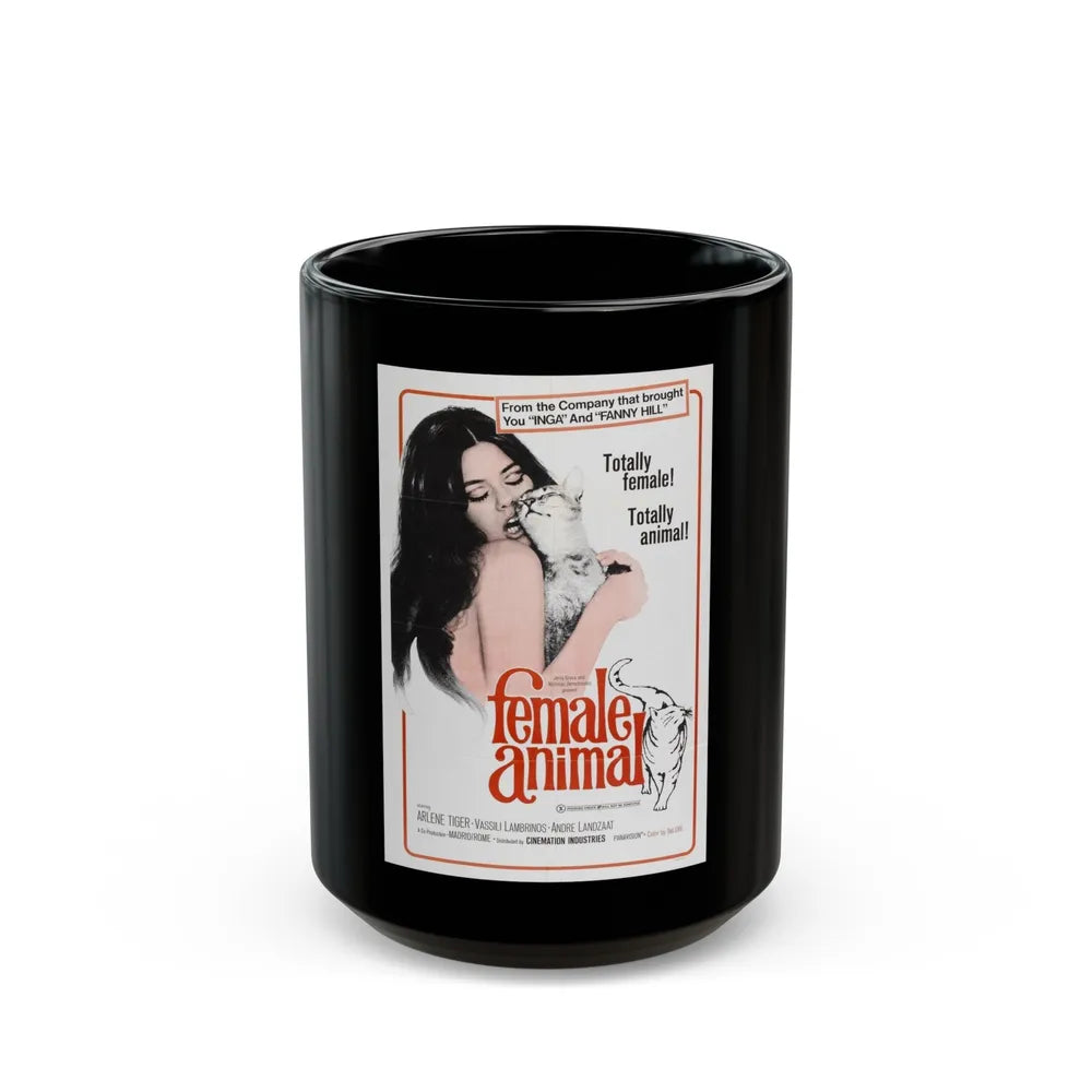 FEMALE ANIMAL 1970 Movie Poster - Black Coffee Mug-15oz-Go Mug Yourself